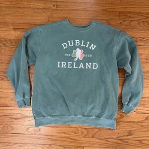 🍀Green Doublin Ireland Comfort Colors Sweatshirt Size XL🍀